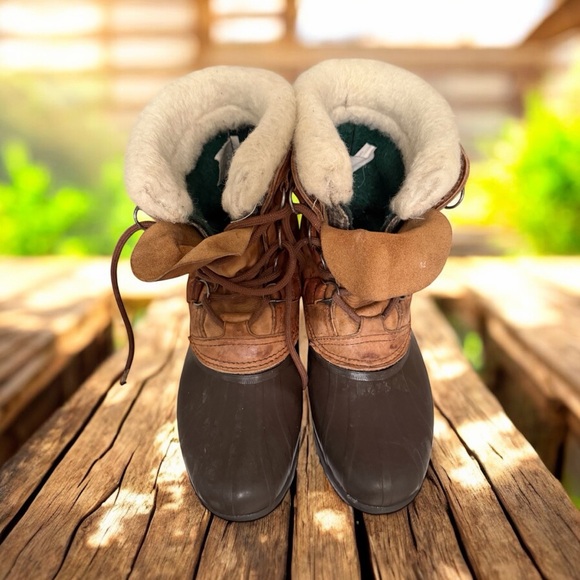 Vintage Kaufman SOREL Alpine Boots - Made in Canada - Women\'s Size 11 - Tan/Navy main image 4